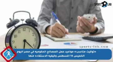 «توقيت مناسب» مواعيد عمل المصالح الحكومية في مصر اليوم الخميس 14 أغسطس وكيفية الاستفادة منها